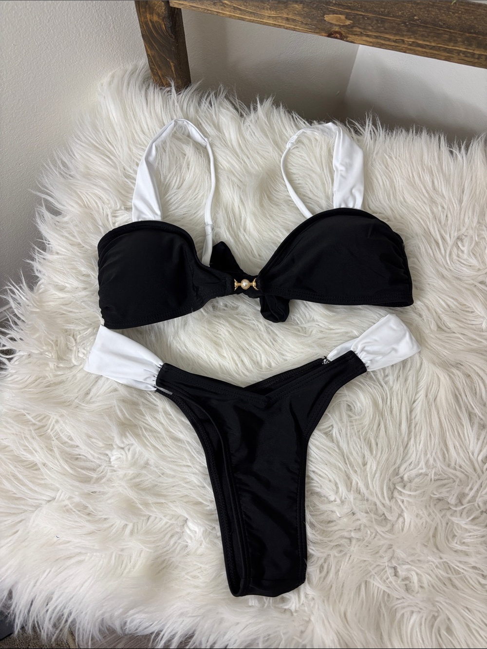 Classic Black & White Two-Piece Bikini Set